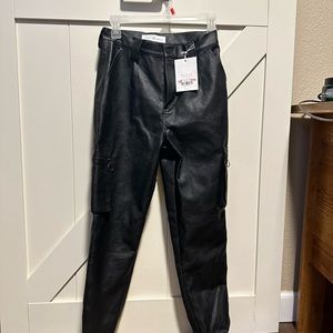 Faux Leather Joggers